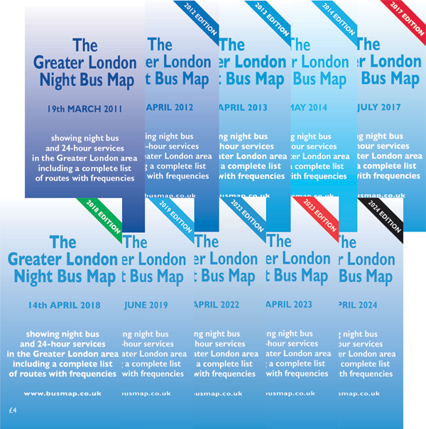The Greater London Night Bus Map Set